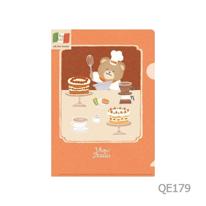 Furukawashiko - A5 clear file - Dessert Bear