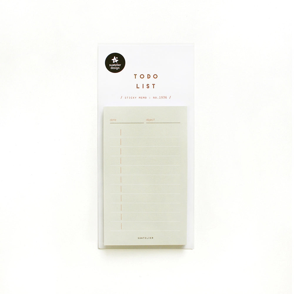 Suatelier sticky memo - 1936 - to do list
