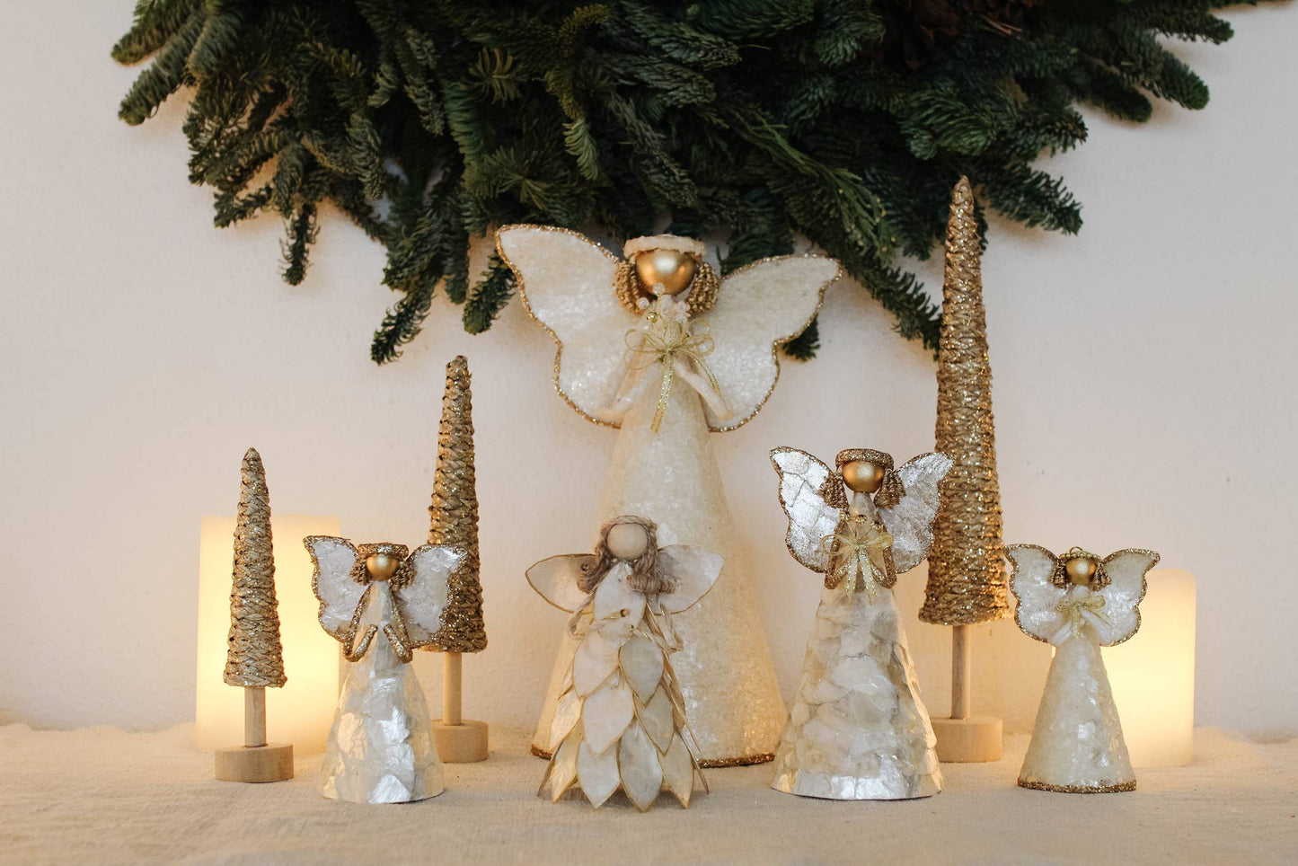 Gold Capiz Angel Ornament