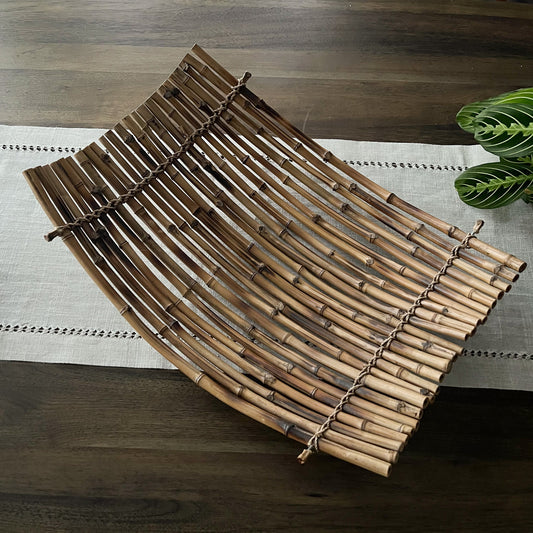 Vintage Bamboo Serving Tray
