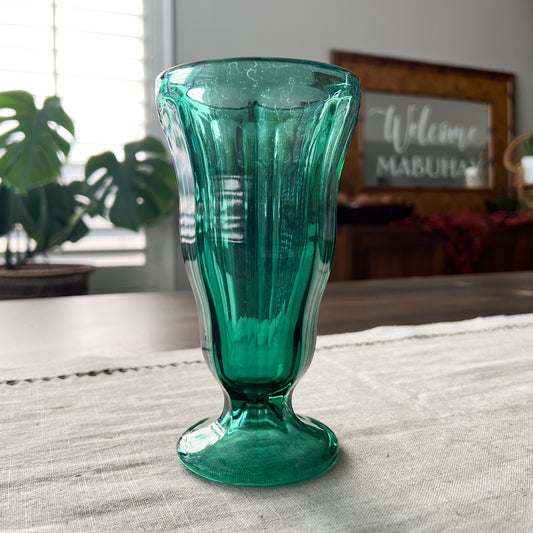 Vintage Juniper Green Soda Fountain Glass