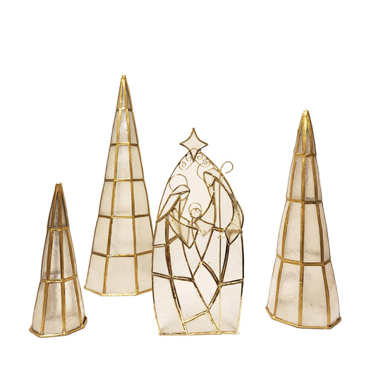 9.25" Capiz Conical Tree (Natural)