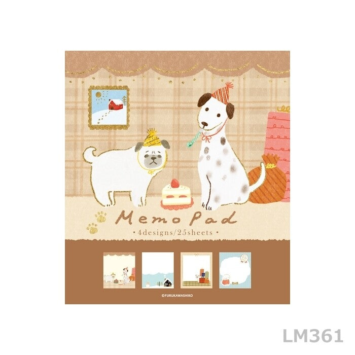 Furukawashiko - Snow Scene and Dogs - memo pad