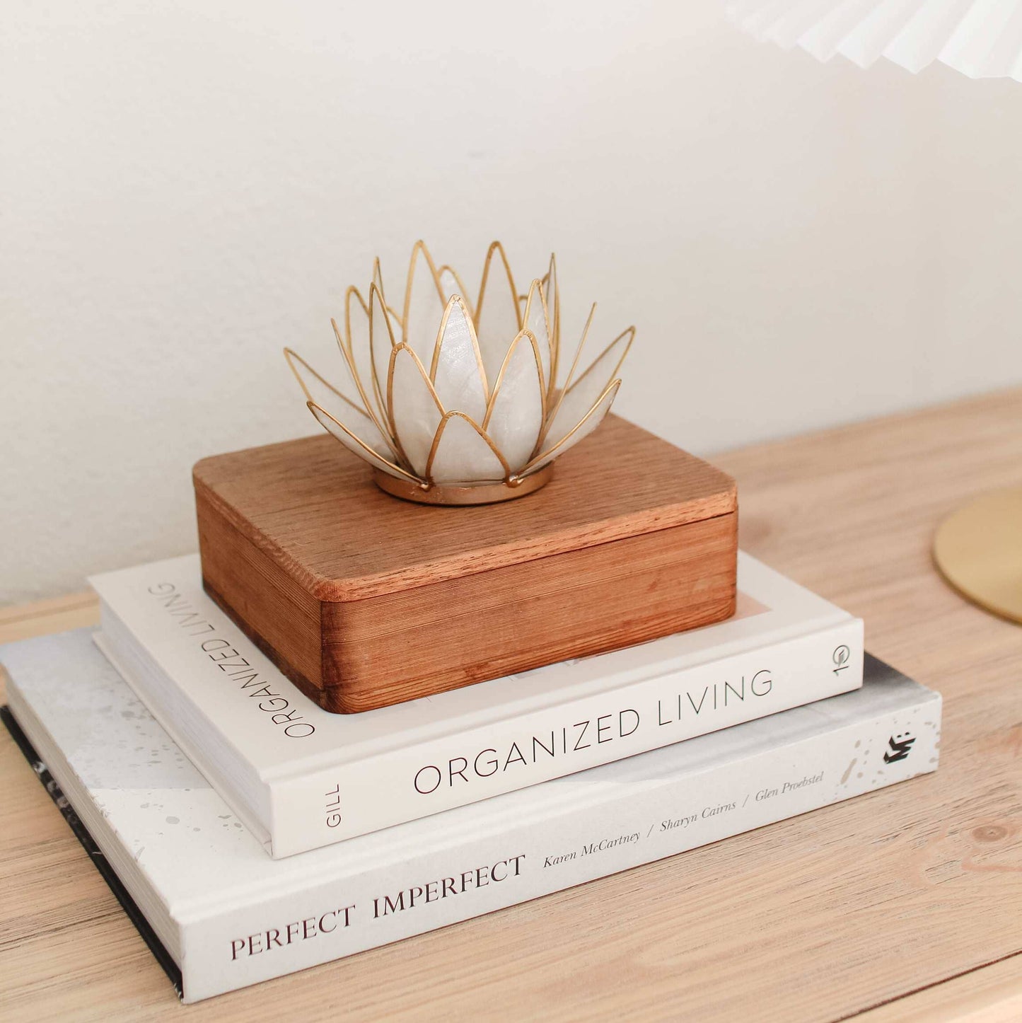 Capiz Double Lotus Candleholders