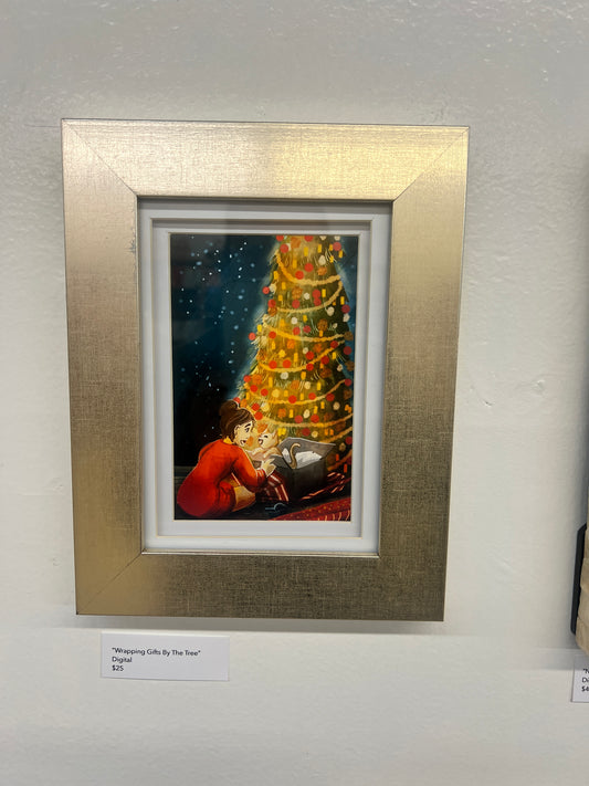 Wrapping Gifts By the Tree