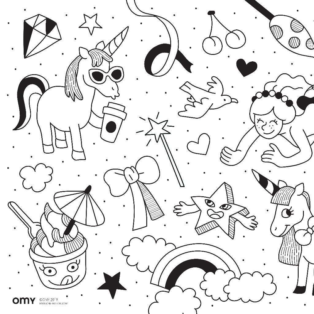 Unicorn Pocket coloring