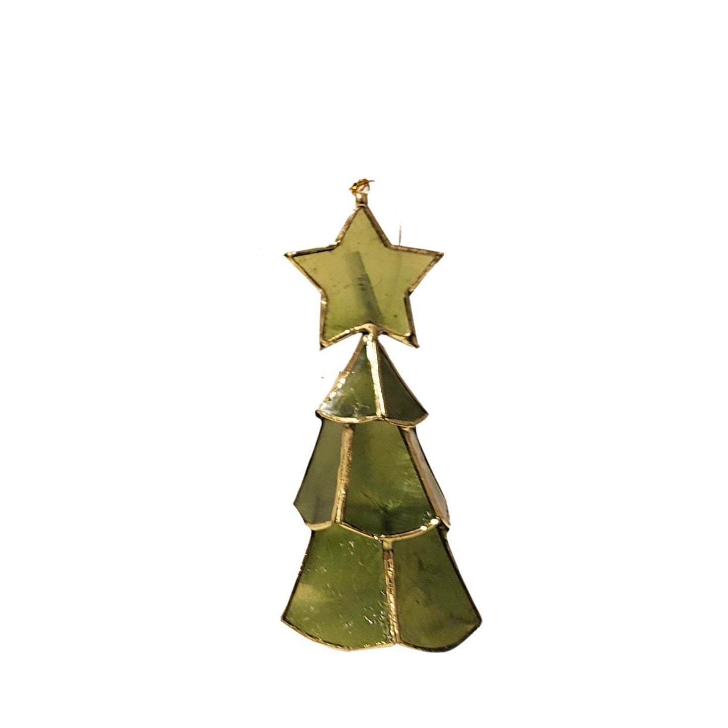 Natural Capiz Layered Tree Ornament w/Star
