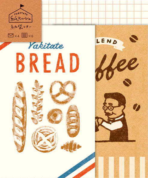Furukawashiko Mini Letter Set - Marche Bread & Coffee