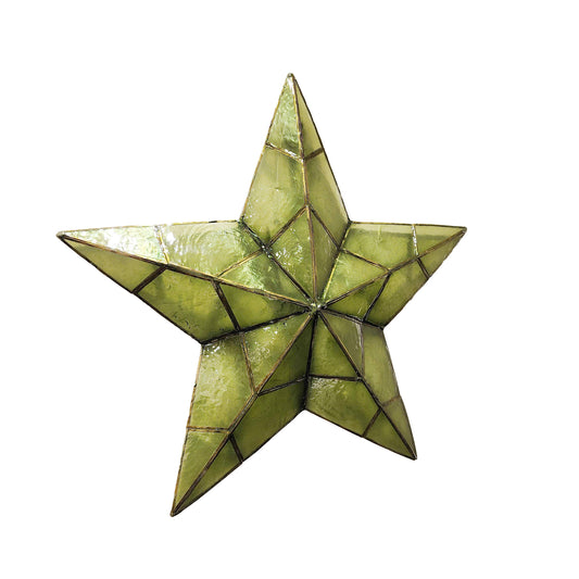 Green Capiz Star Wall Decor