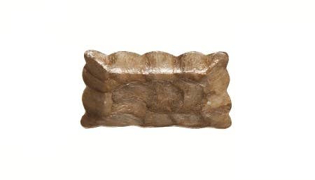 Capiz Mini Rectangular Tray w/Scalloped Edge
