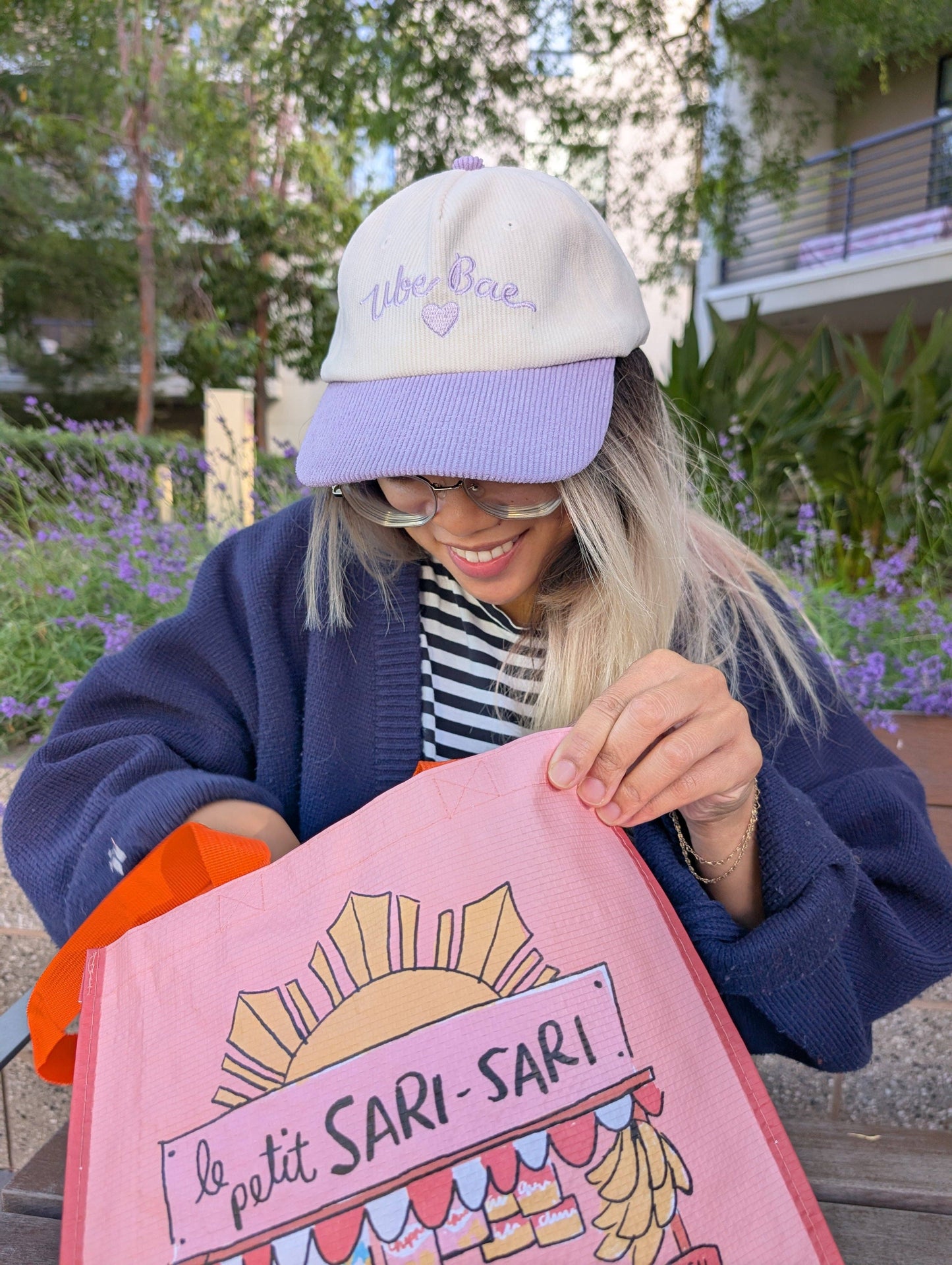 Ube Bae Corduroy Embroidered Baseball Hat