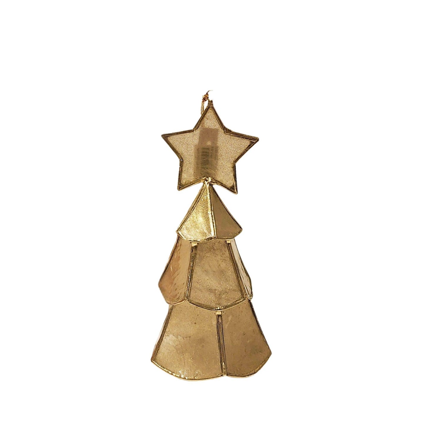 Natural Capiz Layered Tree Ornament w/Star