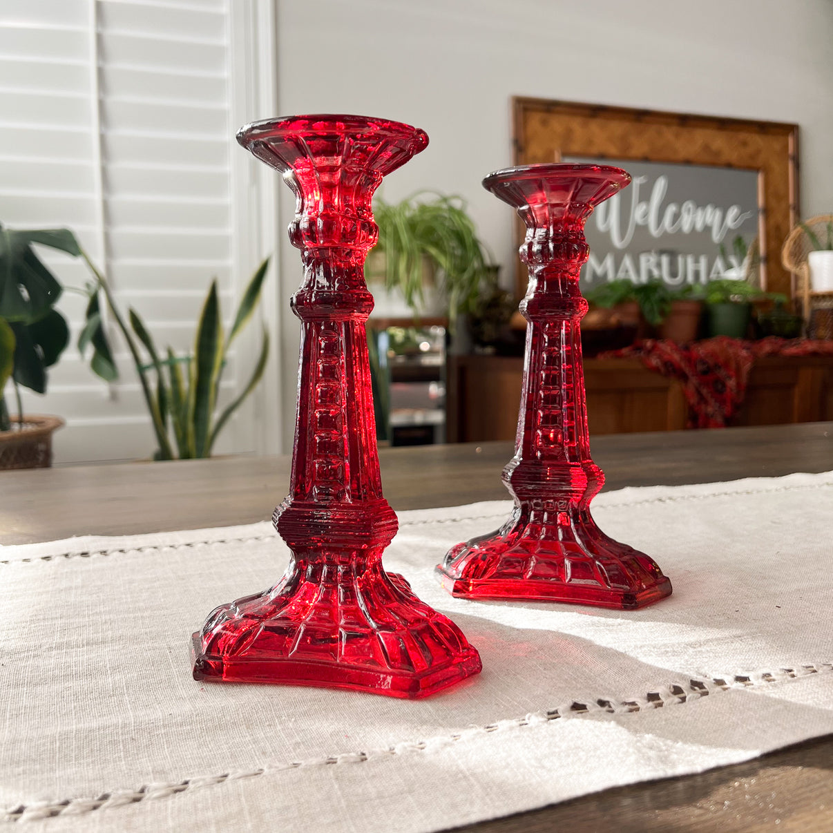 Ruby Red Candlesticks KUBO Long Beach